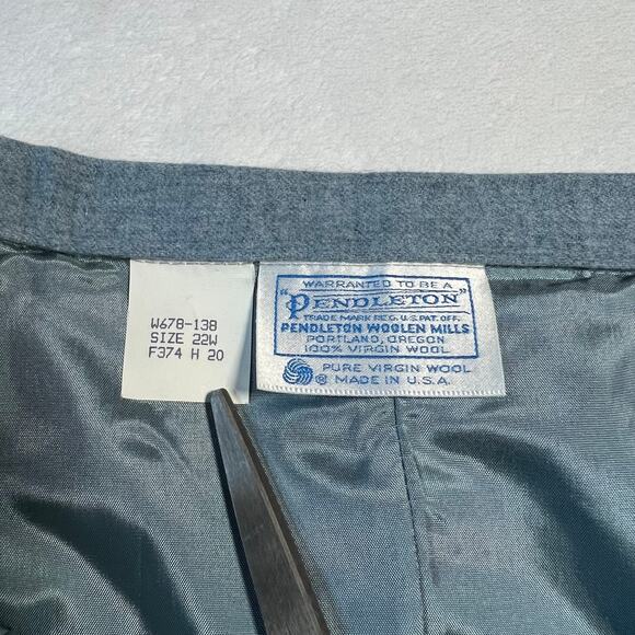 Vintage Pendleton Virgin Wool Blazer Suit Skirt Set Size 22W NEW Modest Business - Picture 10 of 16